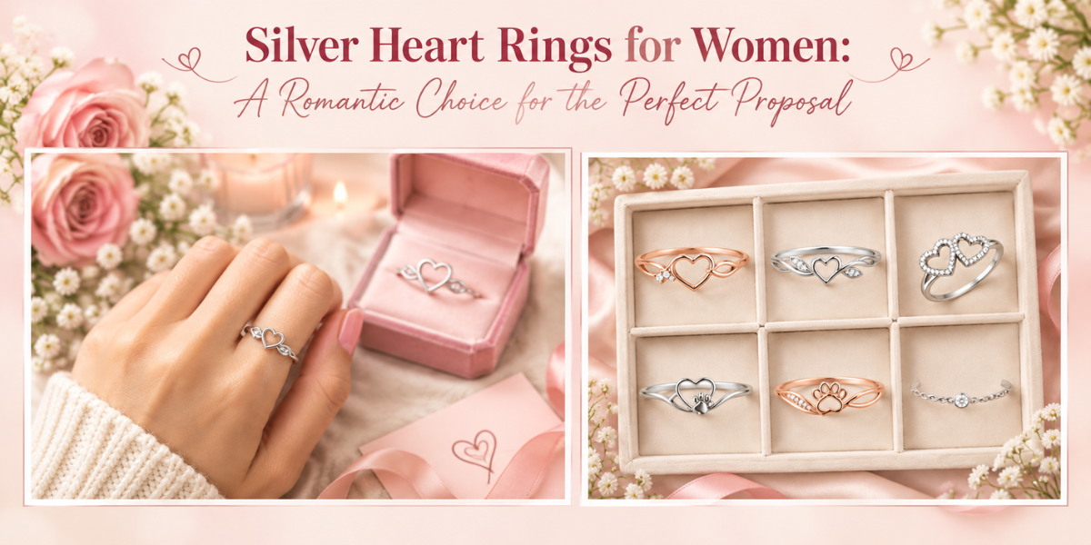 Silver Heart Rings for Women