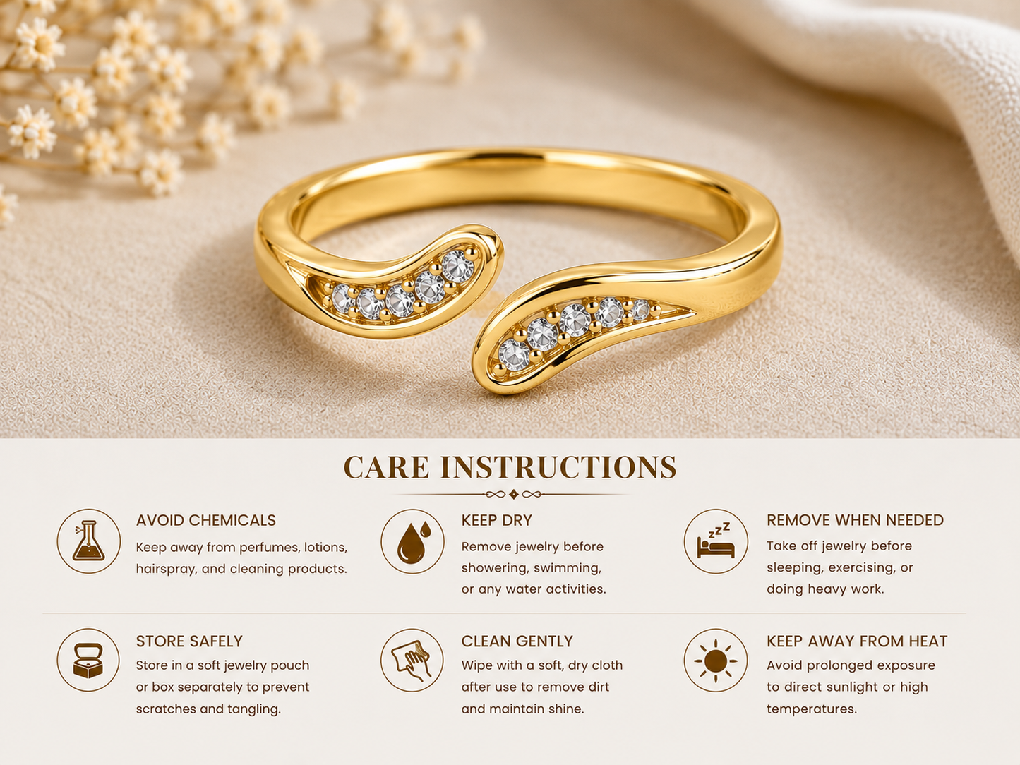 Moissanite Open Ring, 925 Sterling Silver Wrap Band