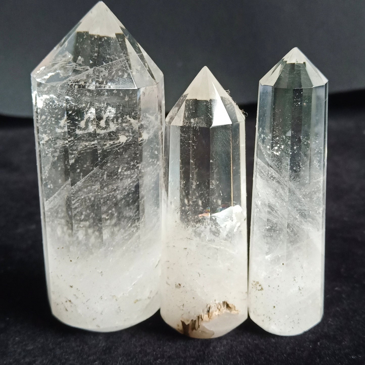 Crystal Quartz Pencil Points: Natural Gemstone Towers, Set of 3