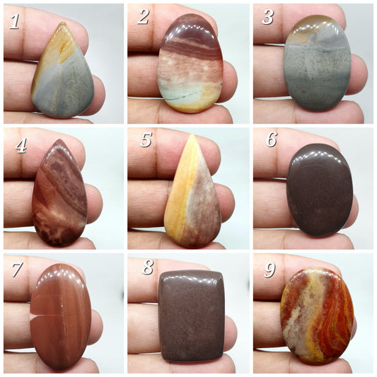 Natural Mookaite Jasper Cabochon: Designer Loose Gemstone