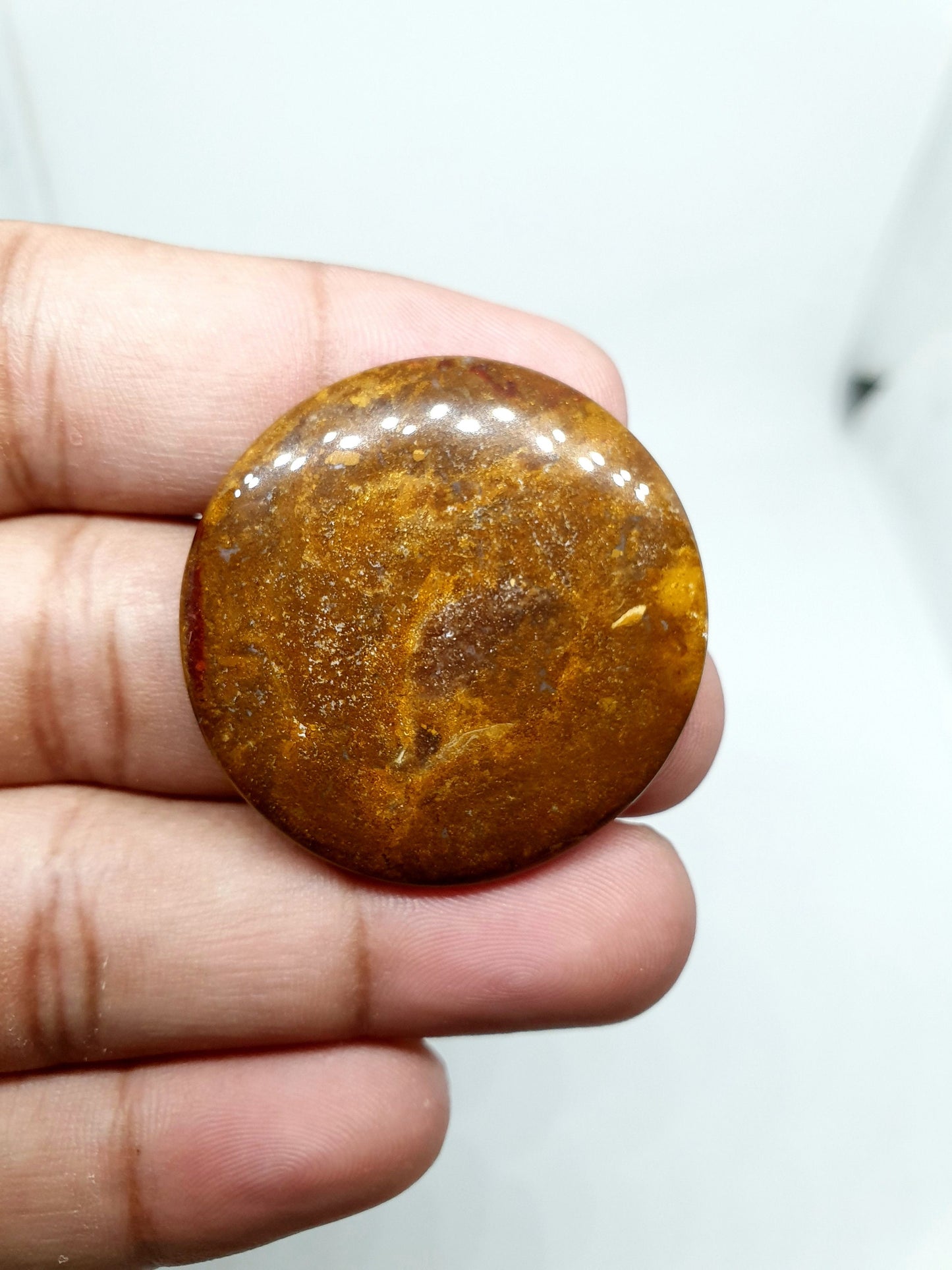 Round Brown Mookaite Jasper Cabochon (37 X 5 mm)