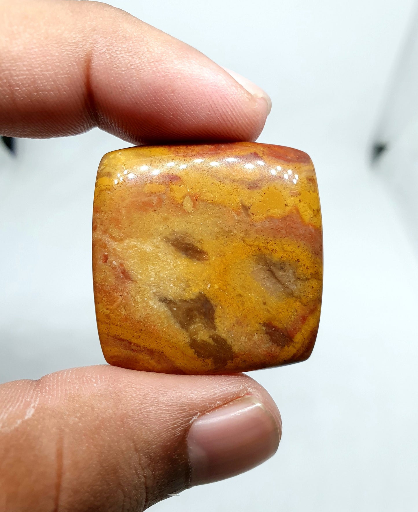 Brown Mookaite Jasper Cabochon, Square Stone (31 X 31 X 6mm)