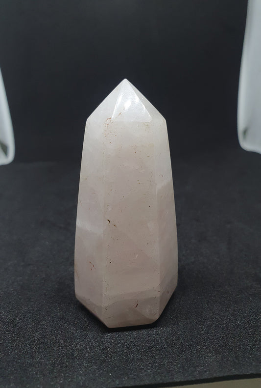 Natural Rose Quartz Point Tower: Healing Crystal Obelisk (78g)