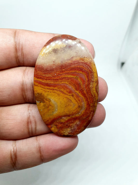 Natural Mookaite Jasper Cabochon, Designer Loose Gemstone (56 X 35 X 5mm)