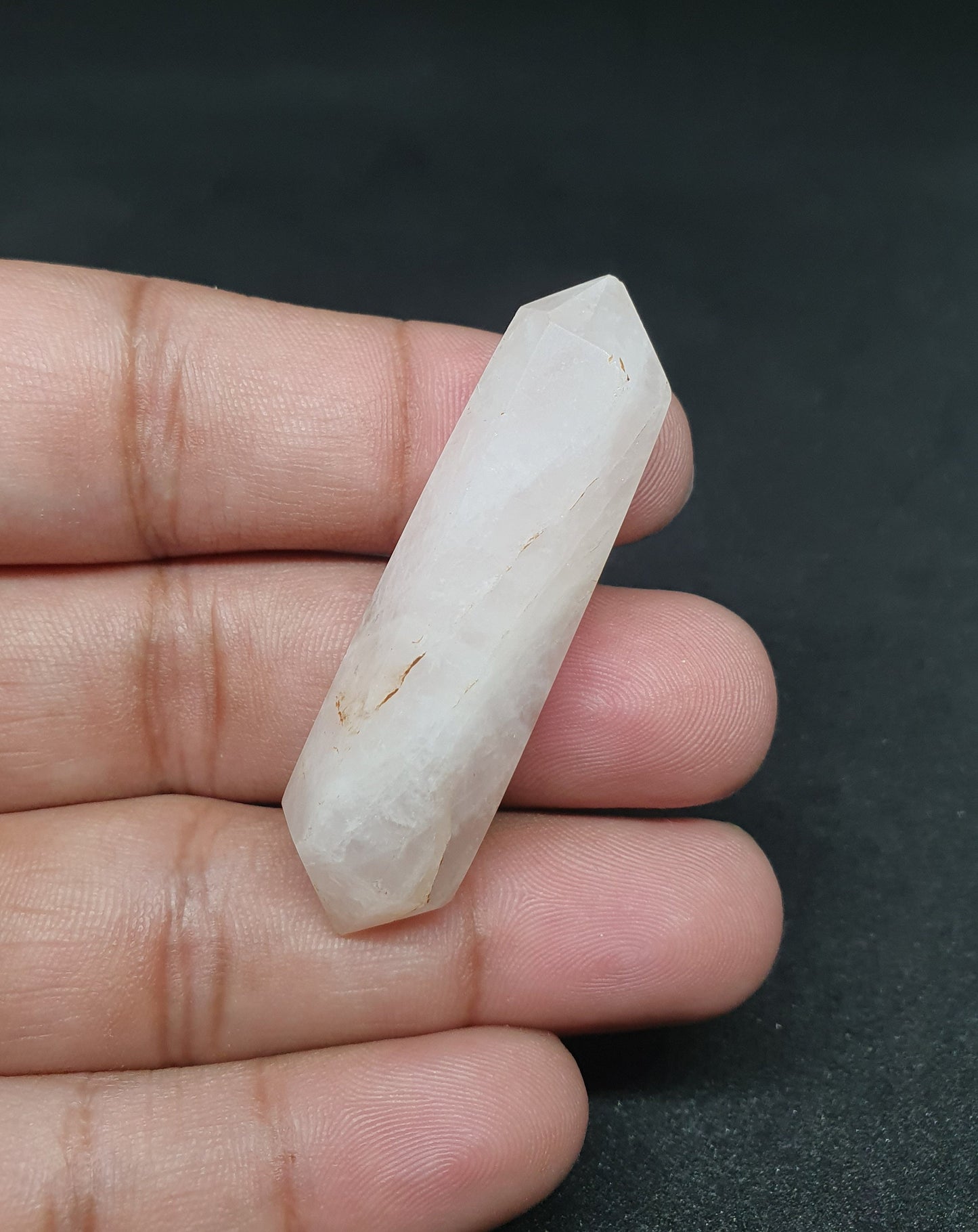 Rose Quartz Crystal Point: Healing Pencil Obelisk, AAA Quality