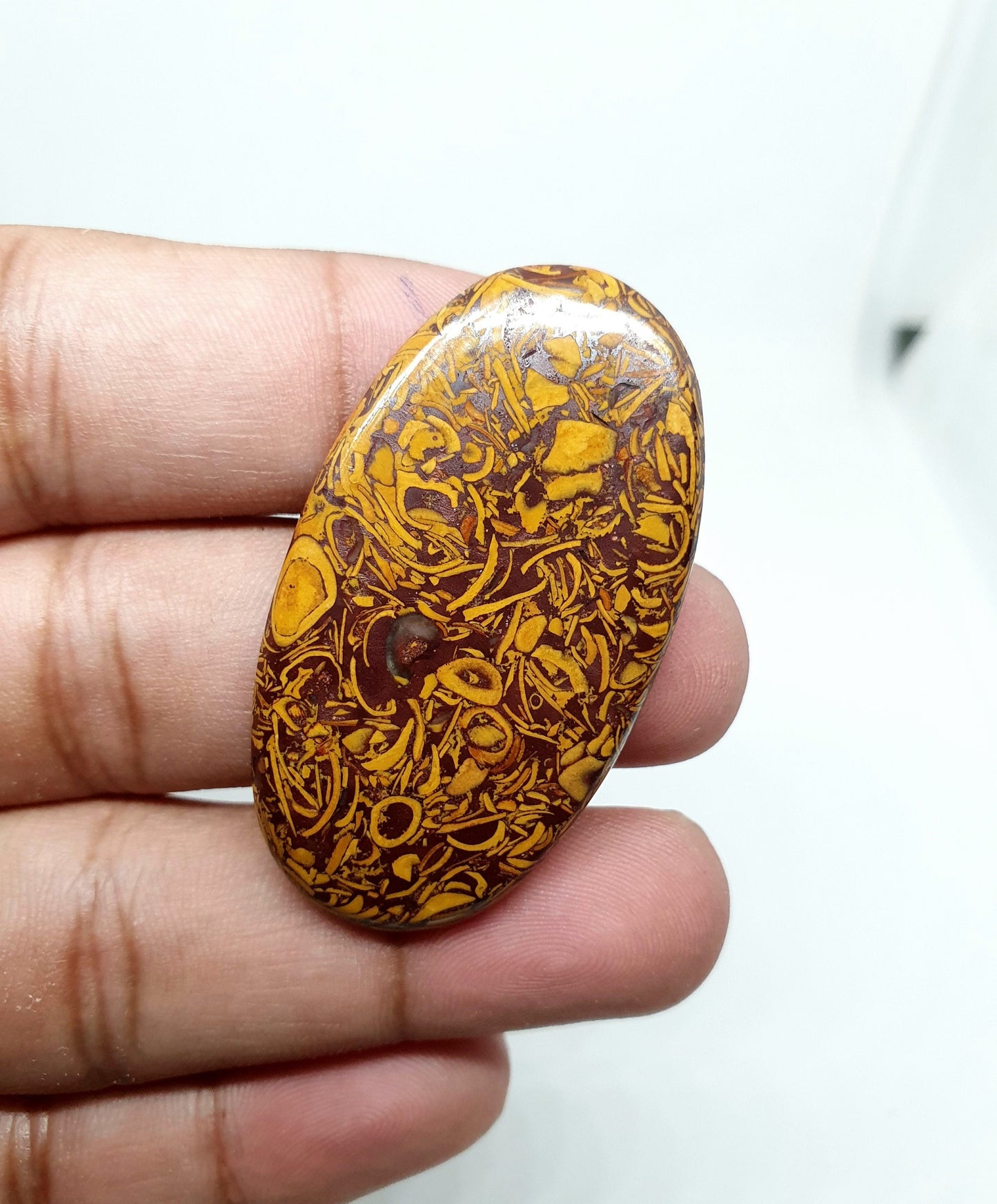 Oval Mariam Jasper Cabochon: AAA Quality Gemstone, 67.60 Carats