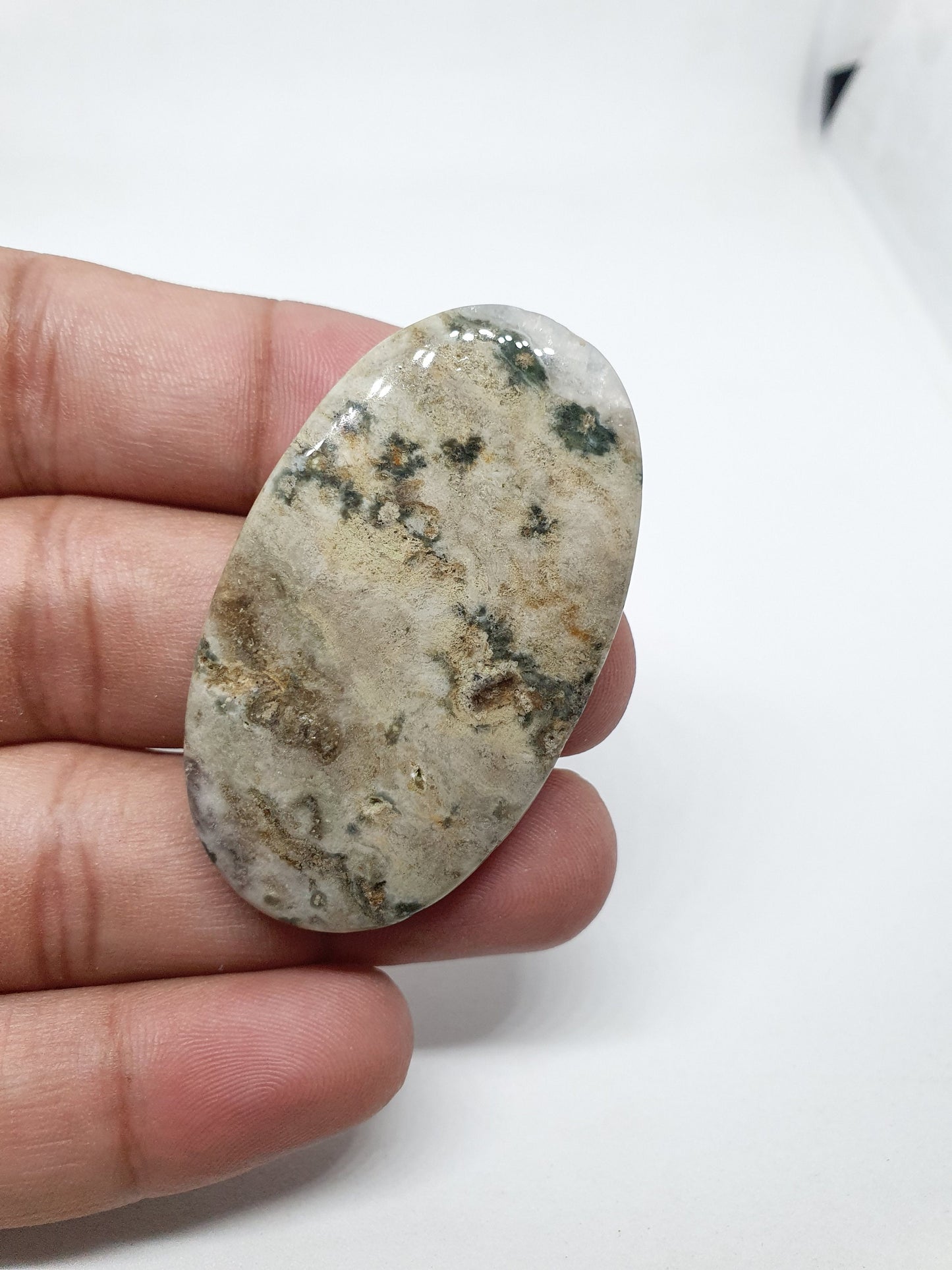 Ocean Jasper Cabochon: Oval Gemstone for Jewelry Making (50x29x6 mm, 83.90 Crt