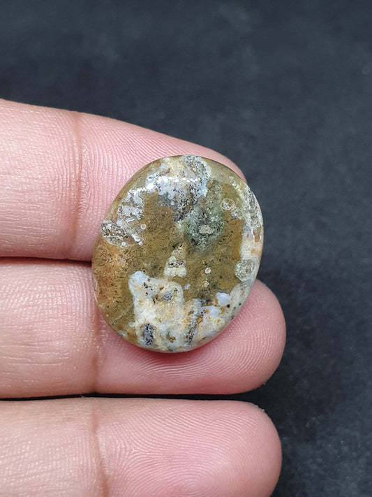 Oval Ocean Jasper Cabochon: Natural Gemstone (25x20x5mm)