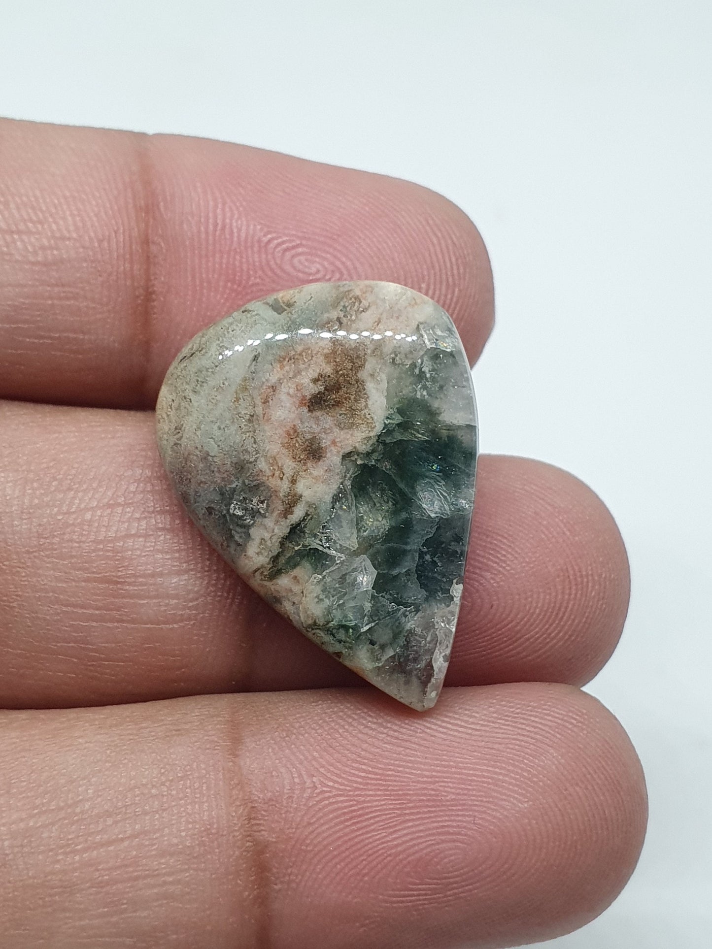 Ocean Jasper Cabochon: Fancy Shape Gemstone (27x20x7 mm)