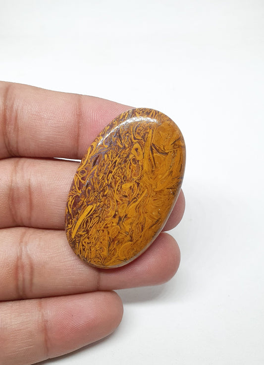 Oval Mariam Jasper Cabochon, Loose Gemstone (70.70 Carat)