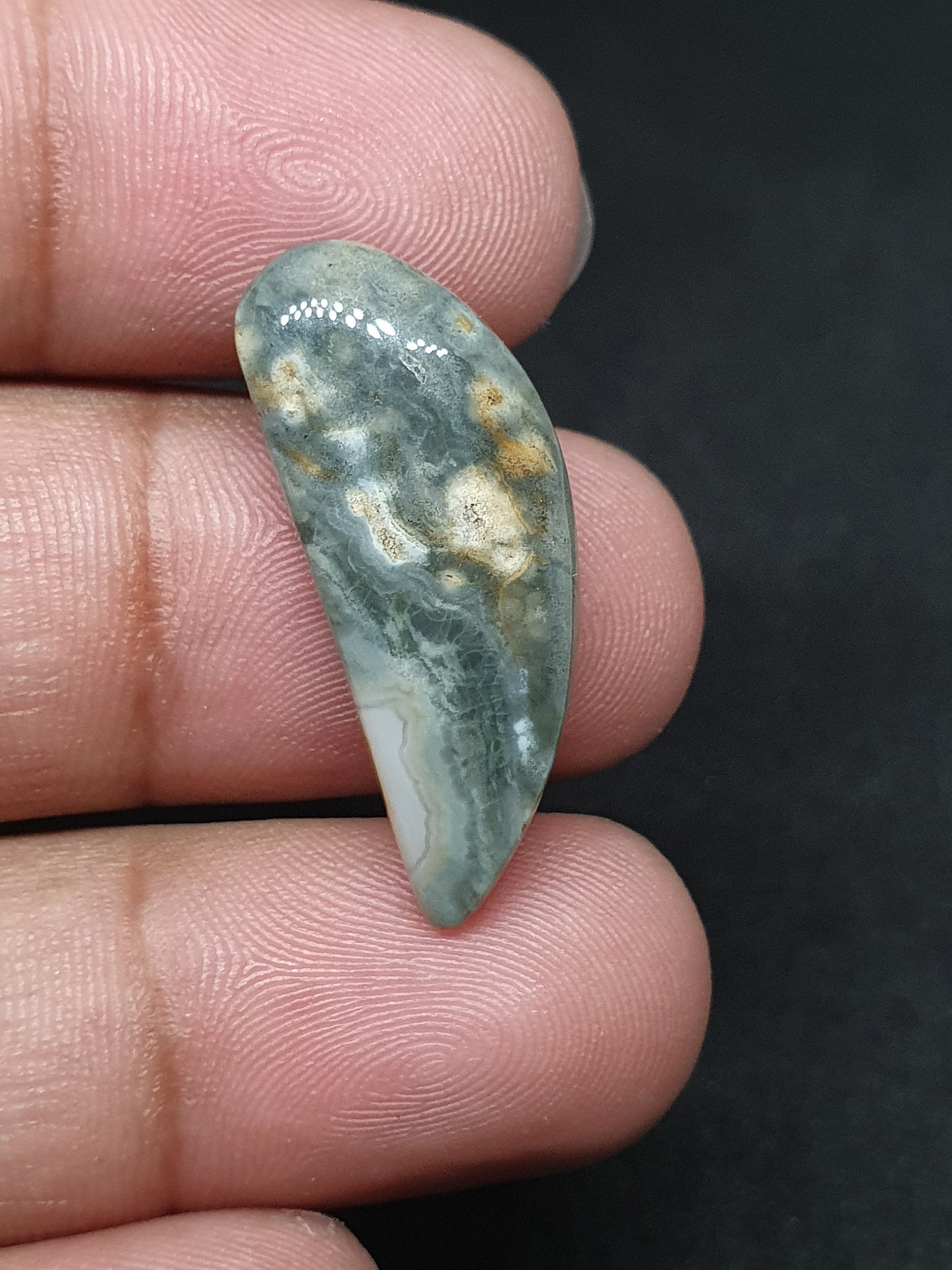 Ocean Jasper Cabochon: Fancy Shape Gemstone (29 X 11 X 5mm)