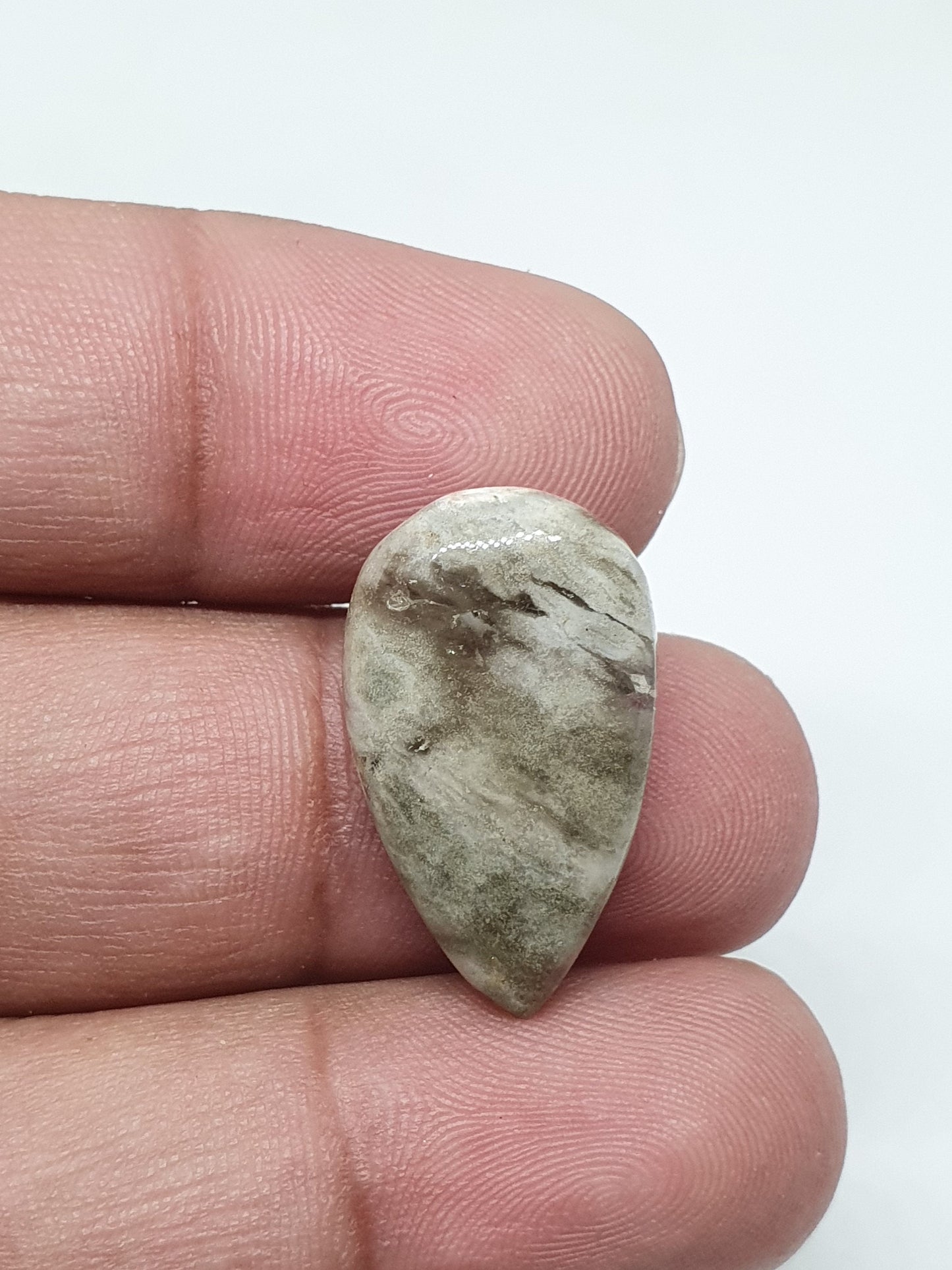Teardrop Ocean Jasper Cabochon: Handmade Gemstone for Jewelry (24x14x6mm, 15.60 Crt.)