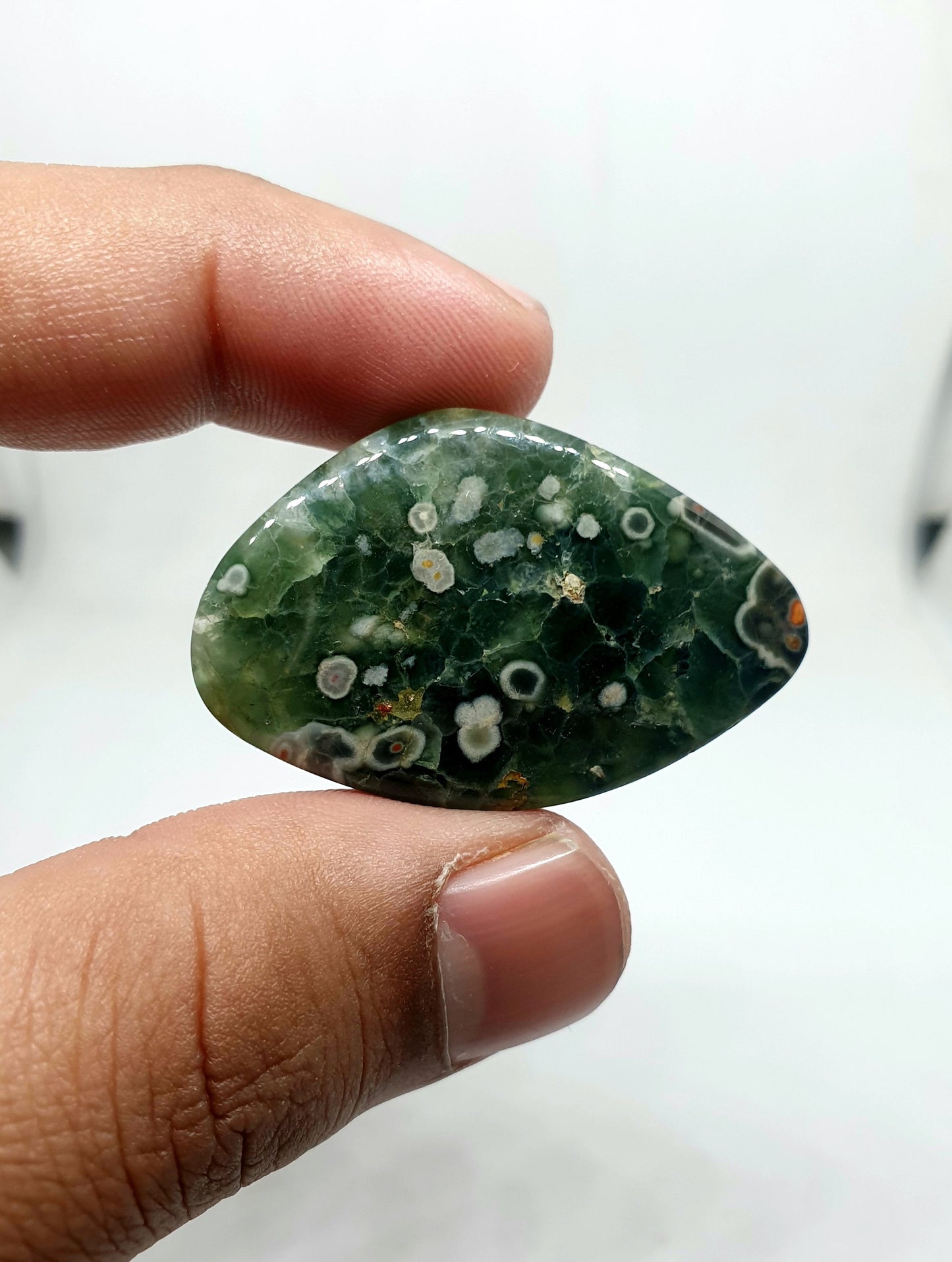 AAA Ocean Jasper Cabochon: Fancy Shape Gemstone (42 X 7 X 6mm)