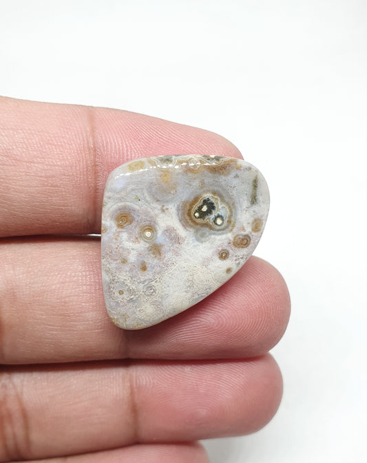 Ocean Jasper Cabochon: Fancy Shape Gemstone, 30x22x6 mm