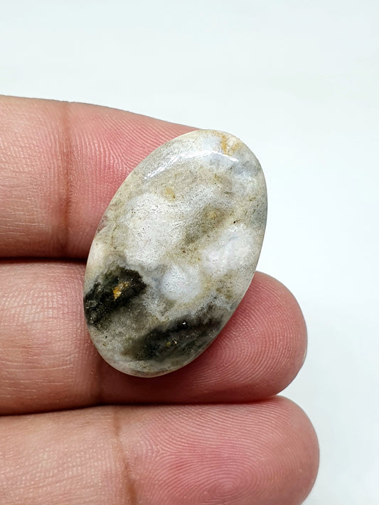 Oval Ocean Jasper Cabochon: AAA Grade Gemstone (30 X 18 X 6 mm)