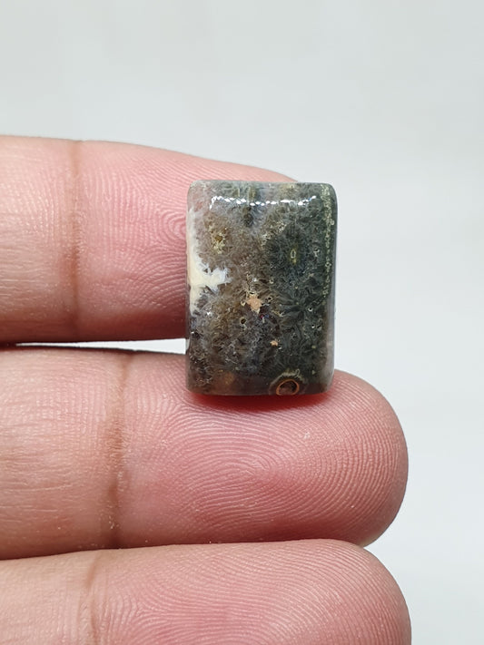 Handmade Ocean Jasper Cabochon: Rectangle Gemstone for Jewelry (19x13x5mm, 14.70 Crt