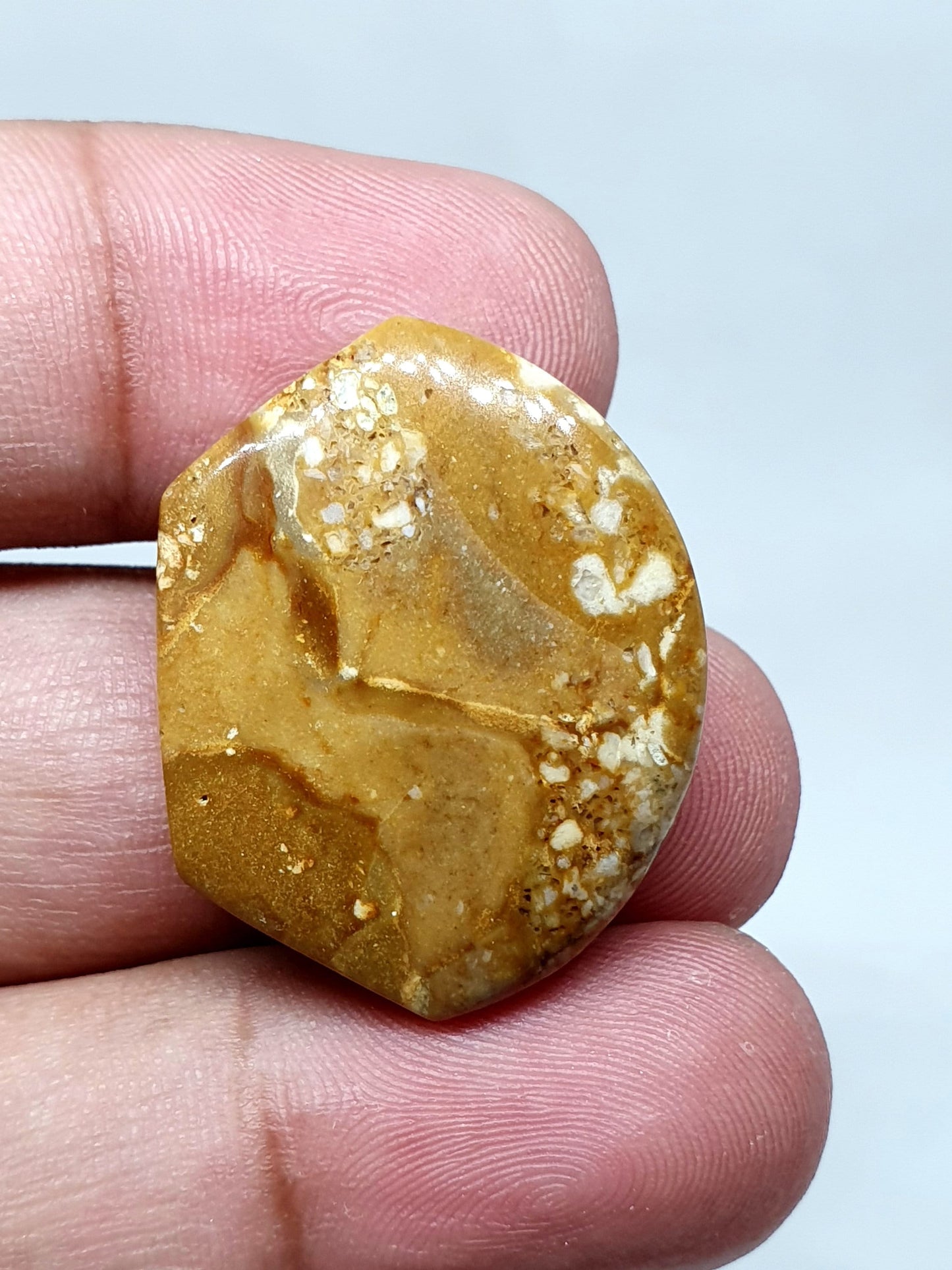Handmade Ocean Jasper Cabochon, Fancy Loose Gemstone (29 X 23 X 7 mm)