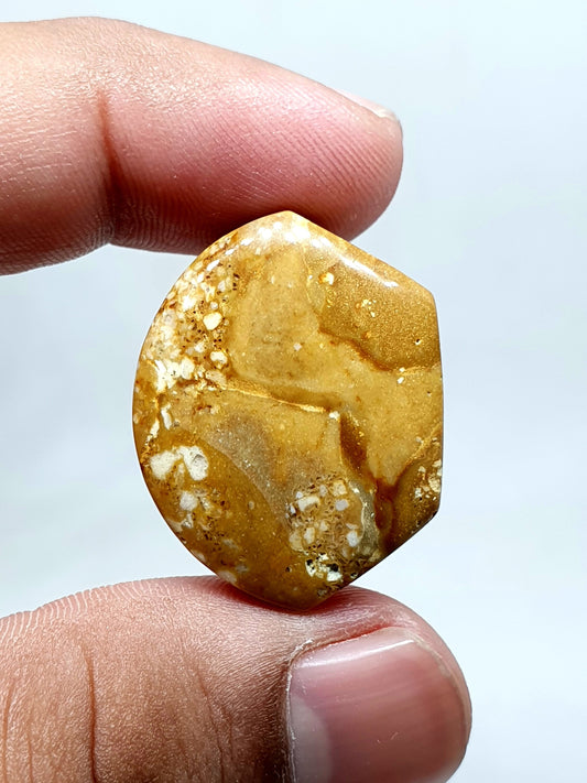 Handmade Ocean Jasper Cabochon, Fancy Loose Gemstone (29 X 23 X 7 mm)