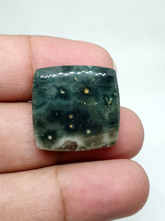 Square Ocean Jasper Cabochon: AAA Quality Gemstone, 24x23x5mm