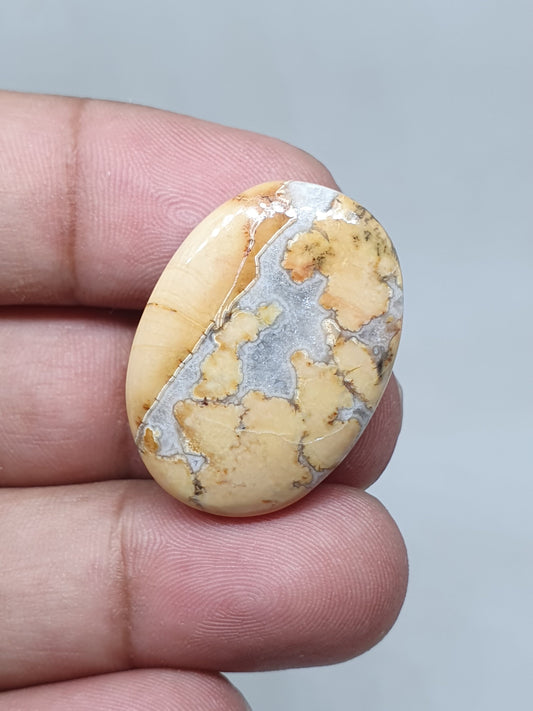 Oval Maligano Jasper Cabochon, 39.10 Carat Loose Gemstone