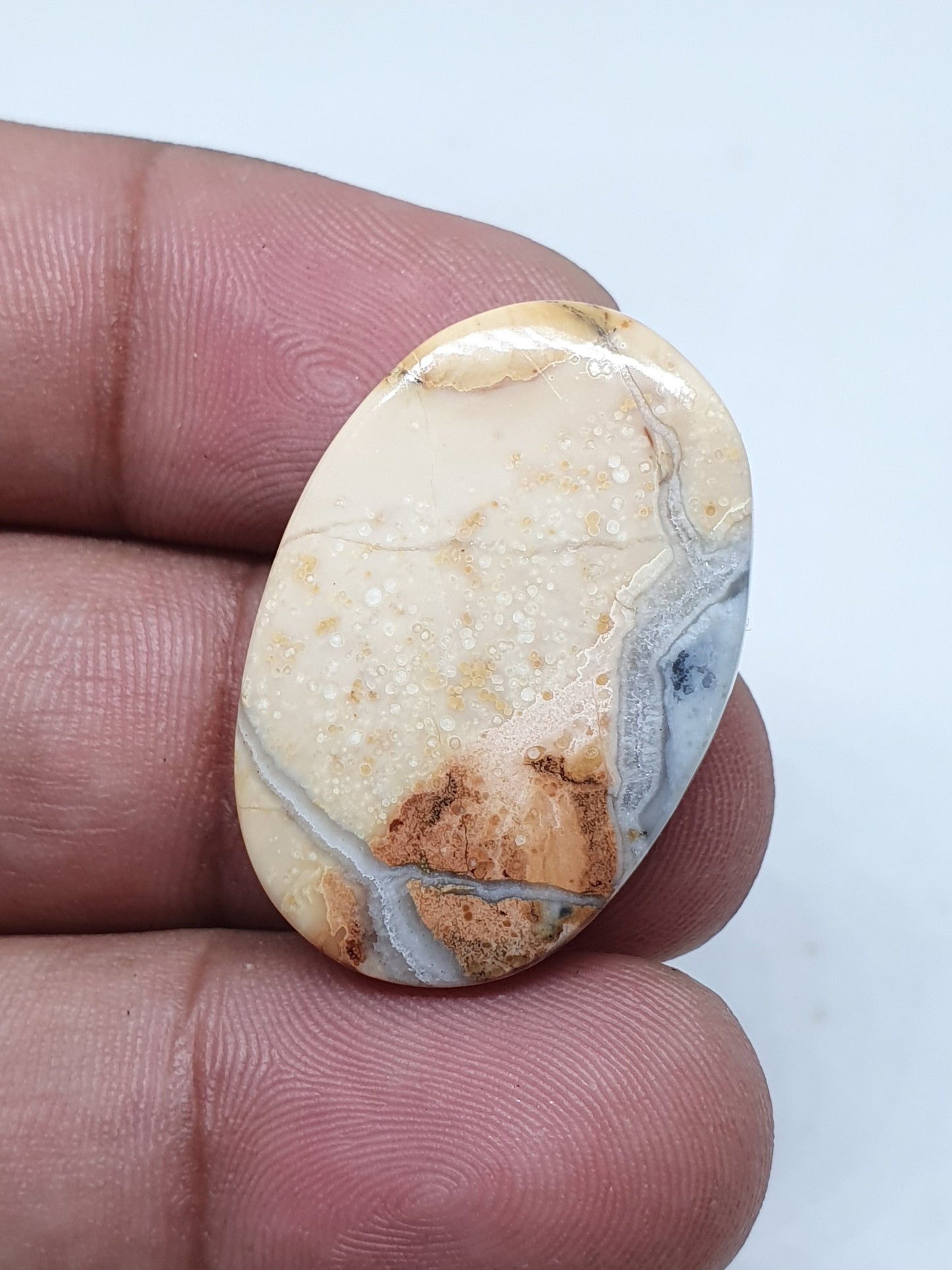 Oval Maligano Jasper Cabochon, AAA Quality, 26.90 Carat