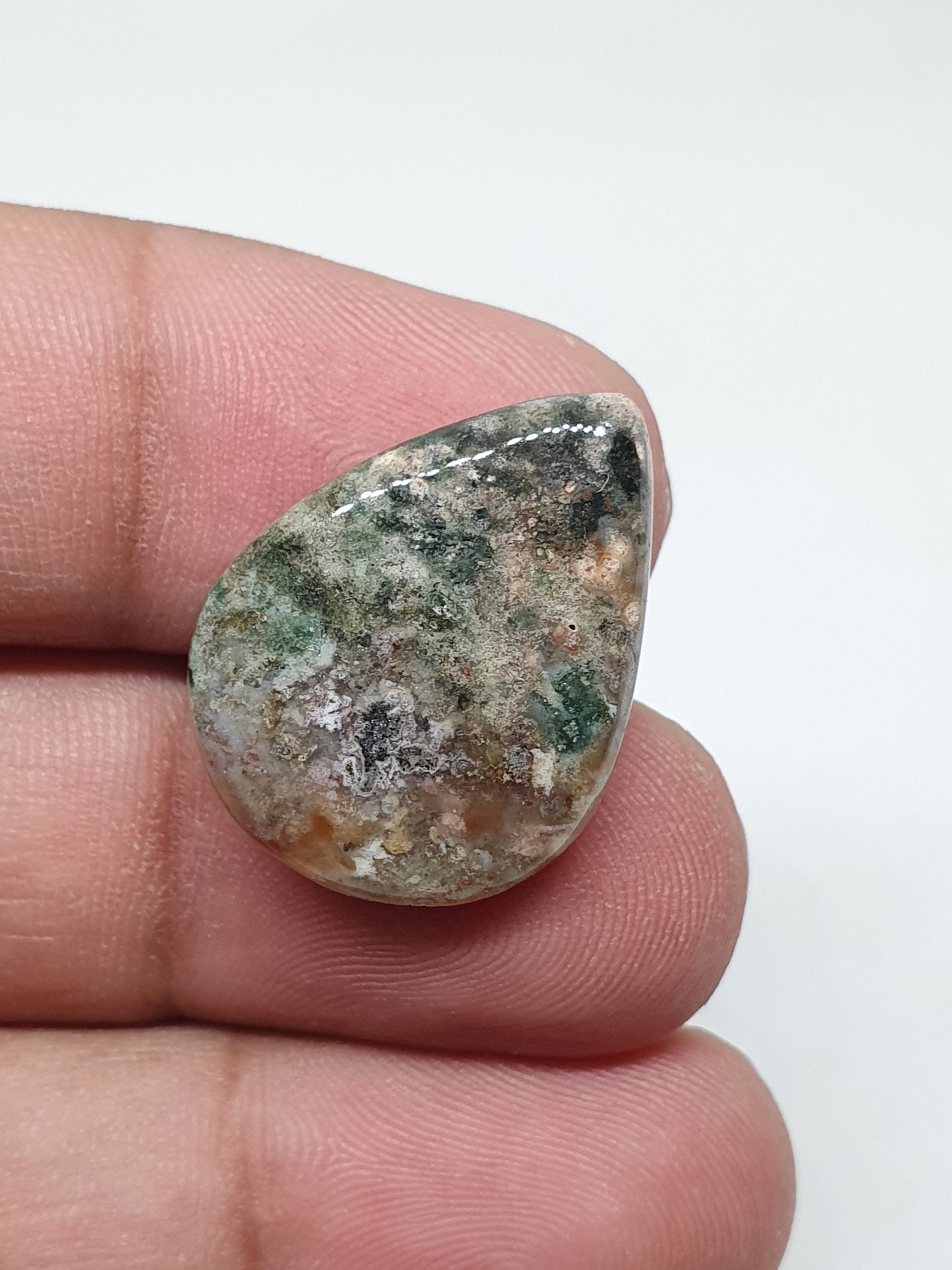 Triangle Ocean Jasper Cabochon, AAA Quality Gemstone (23 X 18 X 5 mm)