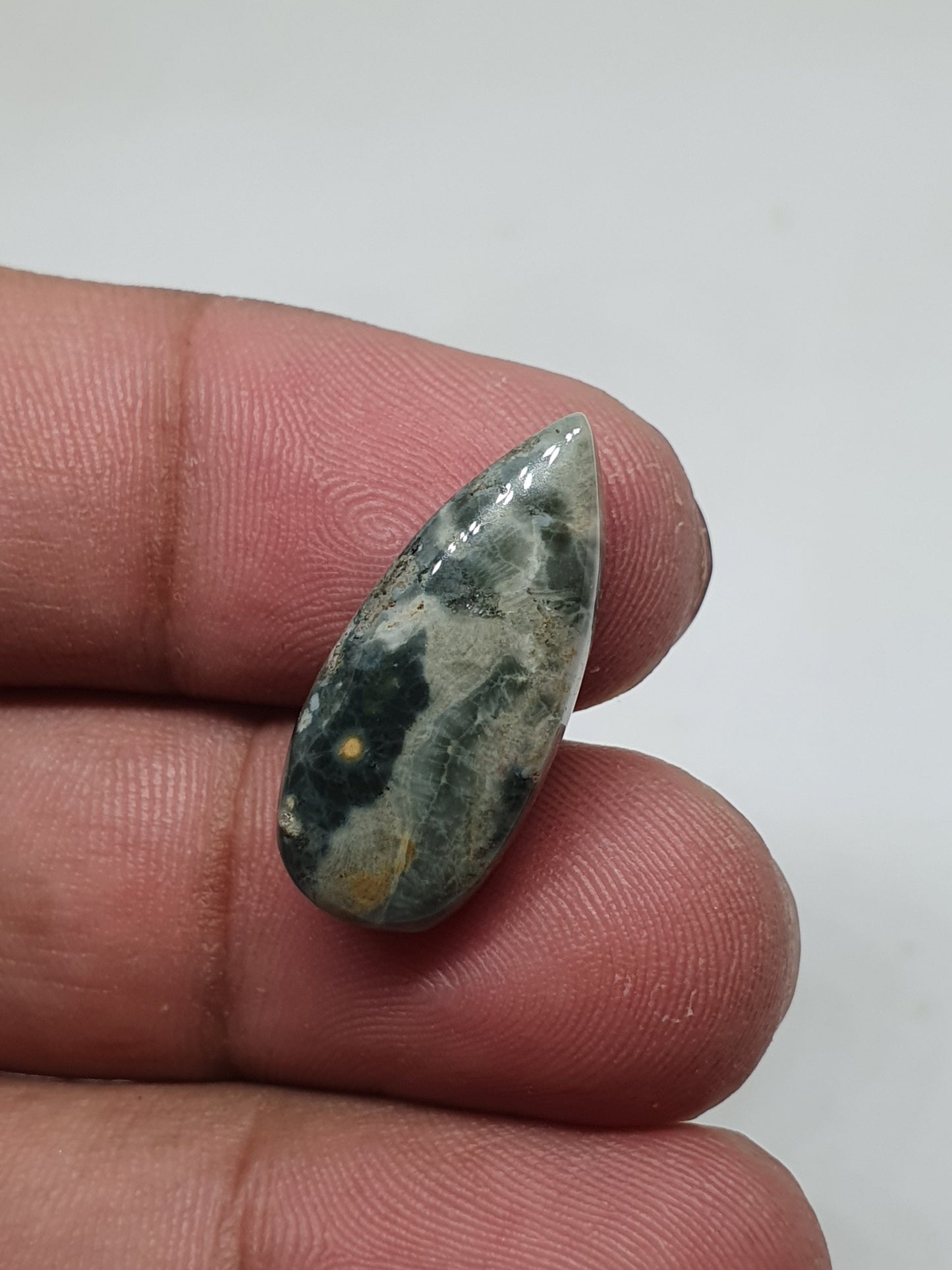 Ocean Jasper Teardrop Cabochon, AAA Grade Gemstone (23 X 10 X 5 mm)