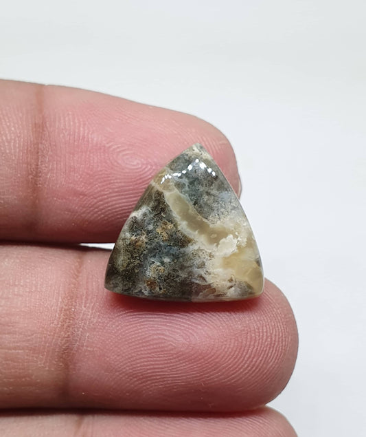 Triangle Ocean Jasper Cabochon, AAA Grade Gemstone (17 X 17 X 5 mm)