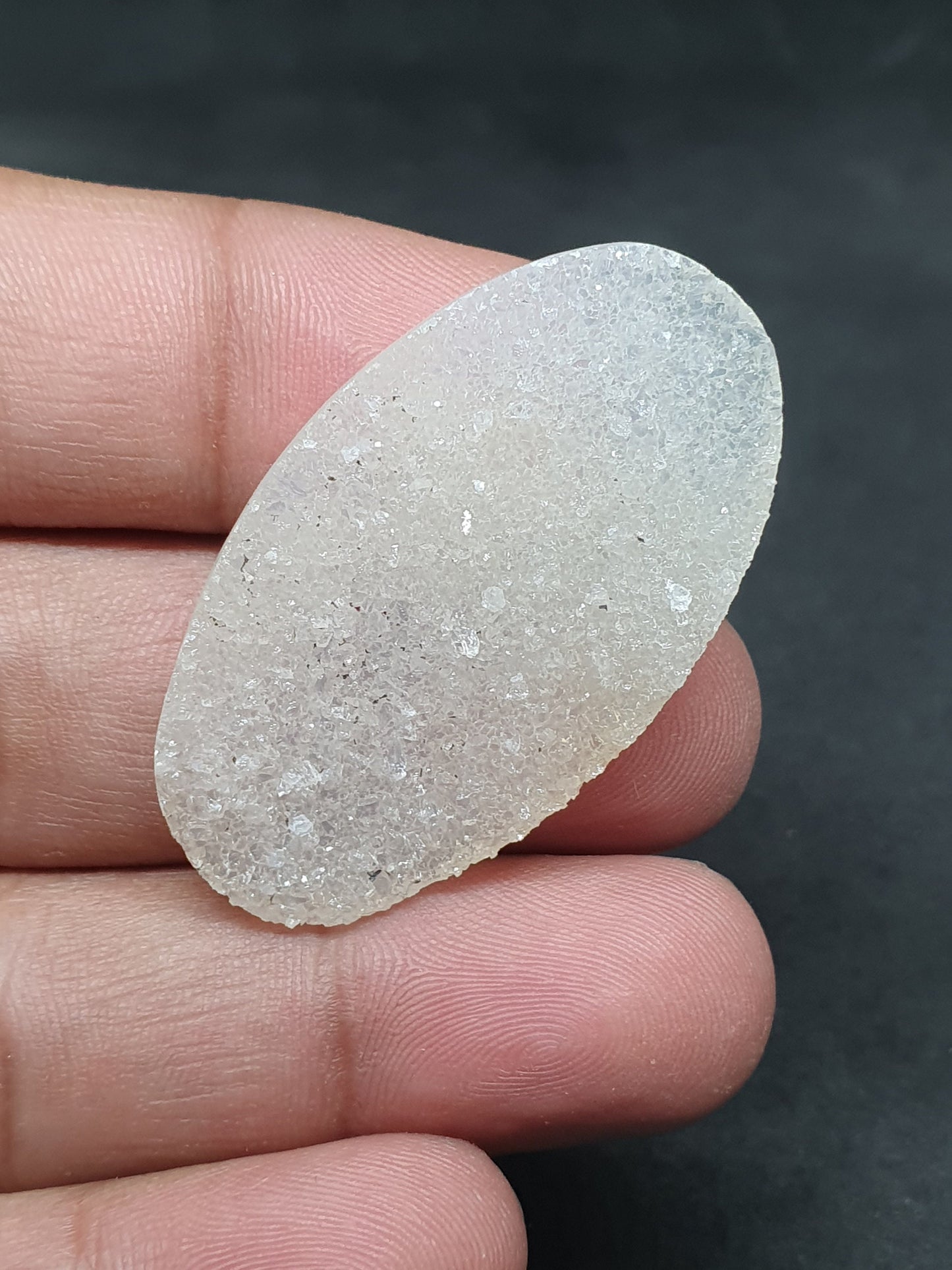 Polished Druzy Gemstone Pendant: Natural Crystal Slice (43x24x5mm, 39.40 Carat)