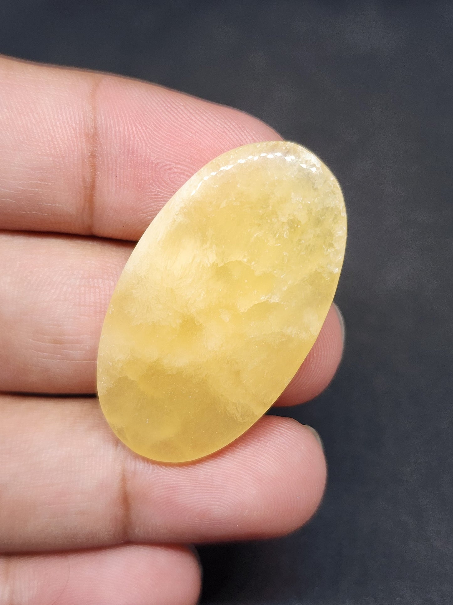 Yellow Calcite Gemstone, Oval Cabochon, Loose Stone