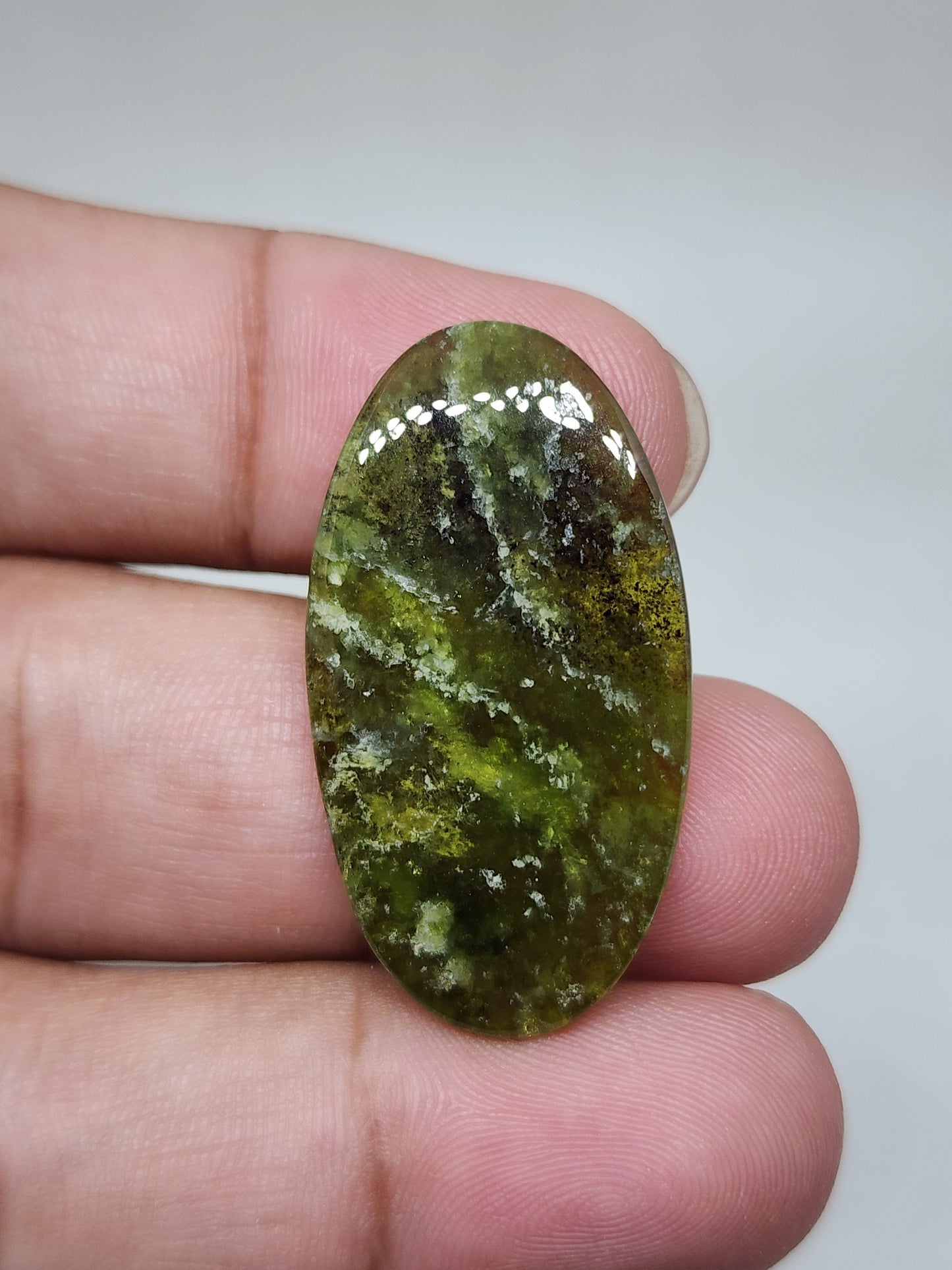 Oval Vesonite Cabochon, AAA Quality Pendent Gemstone