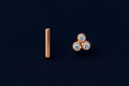 Minimalist Bar & Cluster Stud Earrings | Sterling Silver Dainty Mismatched Jewelry