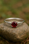 Dainty Garnet Ring: Handmade Sterling Silver 925 January Birthstone