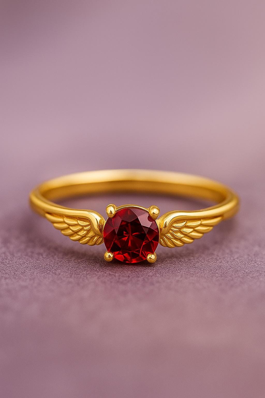 Dainty Garnet Ring: Handmade Sterling Silver 925 January Birthstone