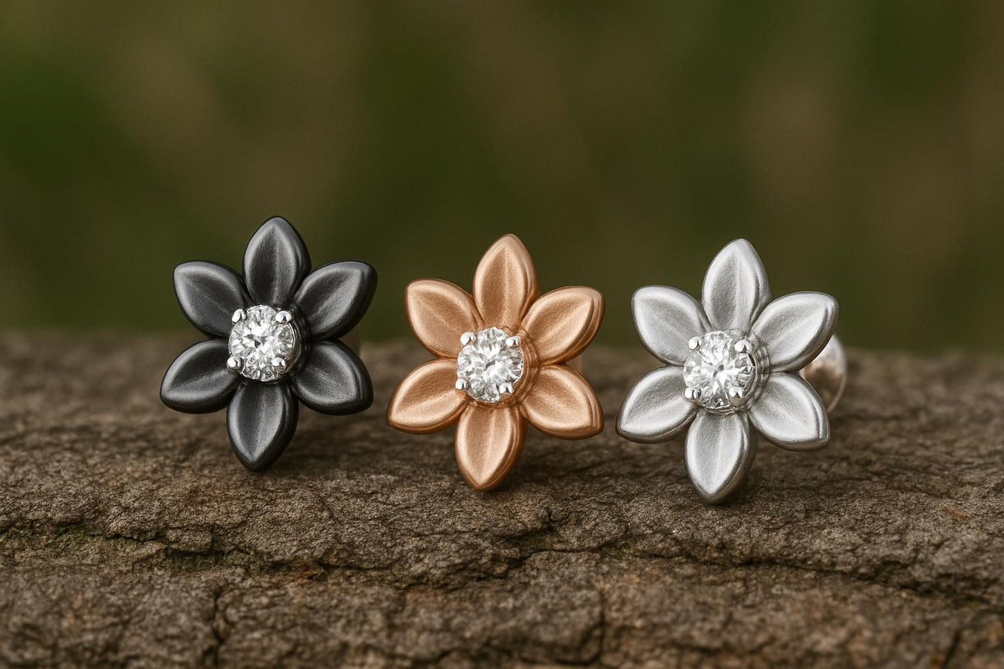 White CZ Flower Stud Earrings: Sterling Silver 925 Dainty Floral Jewelry
