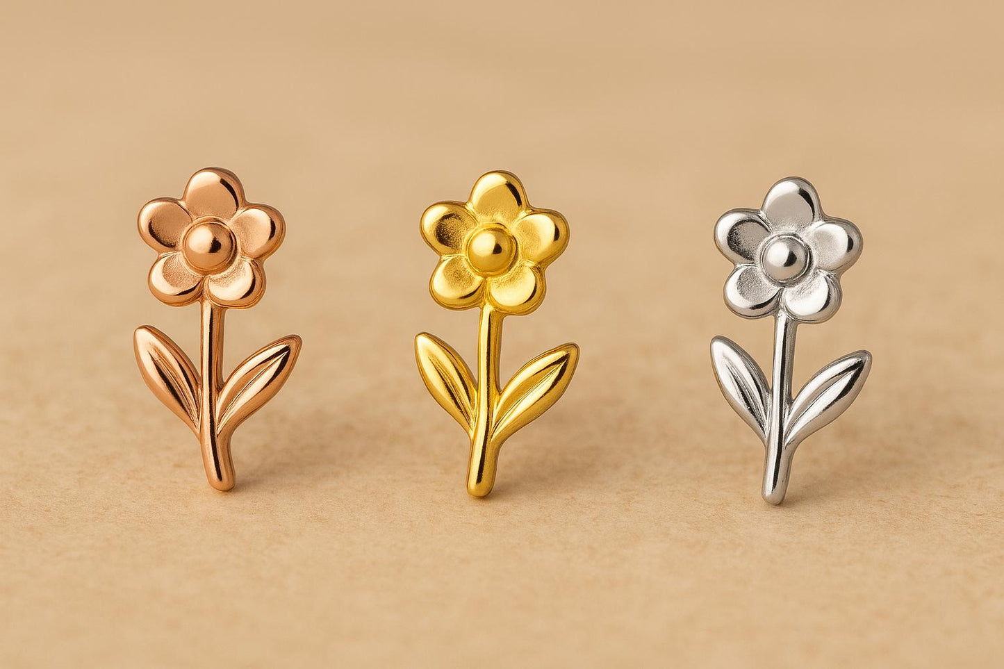 Sterling Silver 925 Flower Stud Earrings: Dainty Floral Jewelry