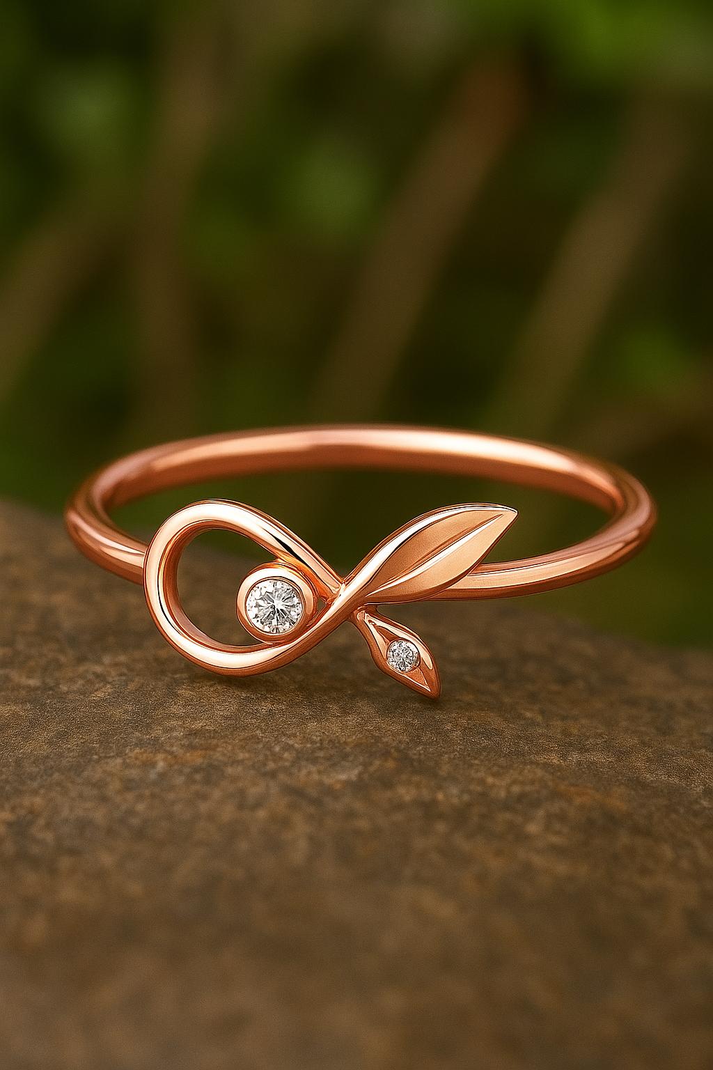 Sterling Silver Leaf Ring: Moissanite Promise Ring