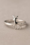 Deer Antler Sterling Silver Ring: Minimalist Nature Jewelry