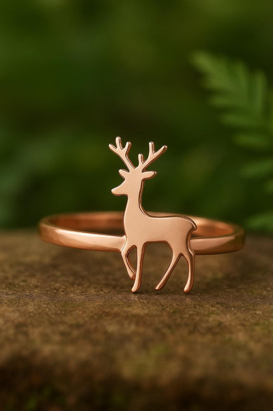 Deer Antler Sterling Silver Ring: Minimalist Nature Jewelry
