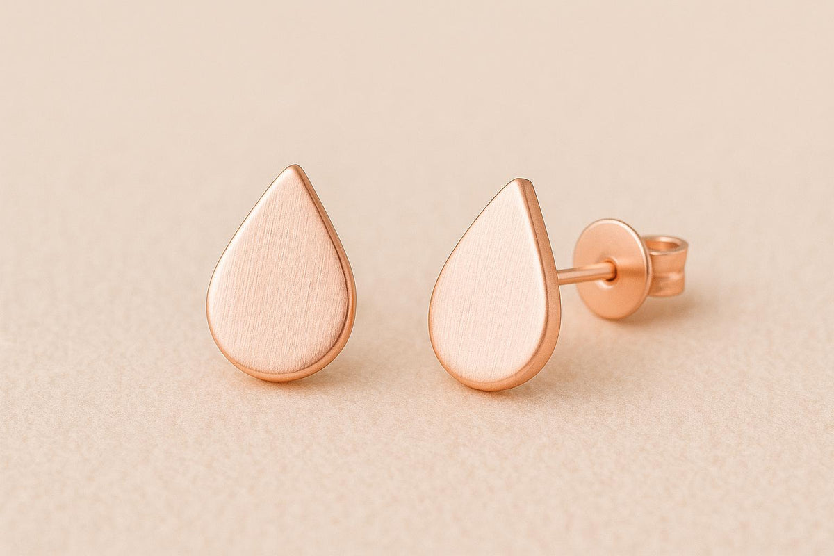 Sterling Silver Raindrop Stud Earrings: Minimalist Teardrop Jewelry