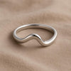 Sterling Silver Wave Ring | Minimalist Curved Band | Modern Unisex Gift Jewelry