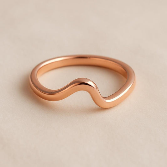 Sterling Silver Wave Ring | Minimalist Curved Band | Modern Unisex Gift Jewelry