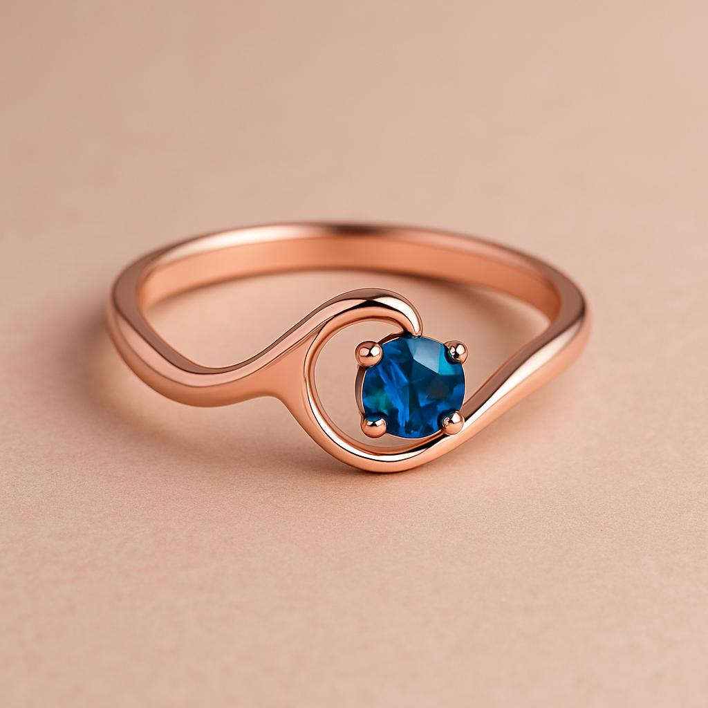 Sterling Silver London Blue Topaz Wave Ring: Modern Ocean Jewelry