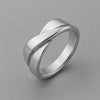 Sterling Silver Wave Band Ring – Modern Overlap Shank Minimalist Statement Jewelry