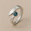 Sterling Silver London Blue Topaz Ring: Adjustable Bypass Shank