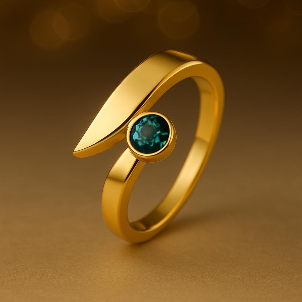 Sterling Silver London Blue Topaz Ring: Adjustable Bypass Shank
