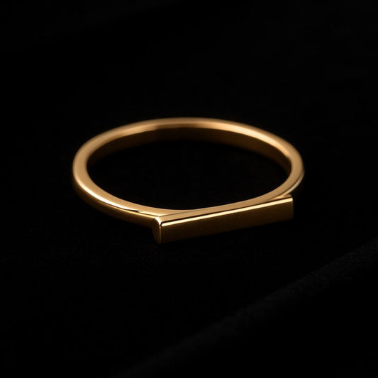 Sterling Silver Bar Ring Flat Top Minimalist Straight Shank Modern Everyday Jewelry
