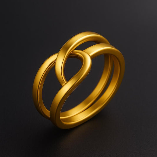 Sterling Silver Interlocking Duo Ring: Modern Minimalist Design
