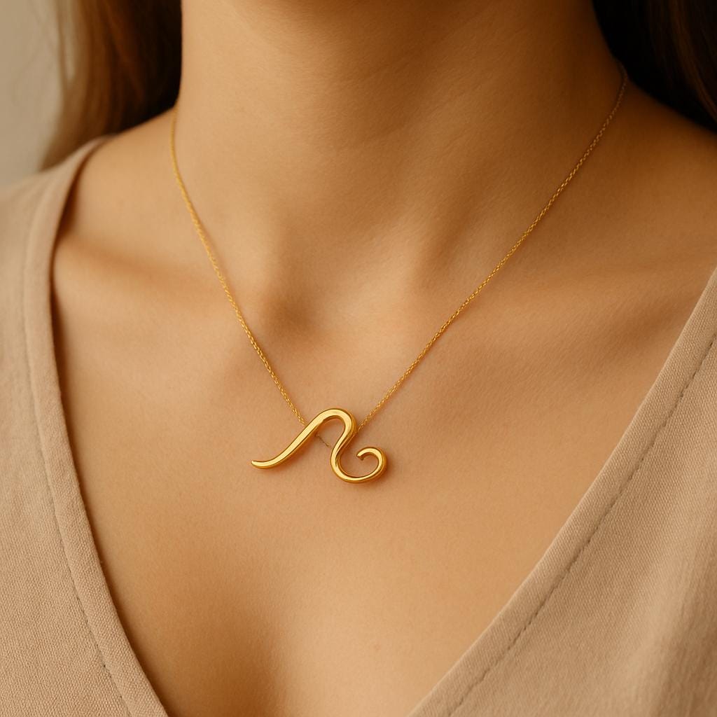 Sterling Silver Wave Pendant Necklace: Minimalist Ocean Surf Jewelry