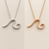 Sterling Silver Wave Pendant Necklace: Minimalist Ocean Surf Jewelry